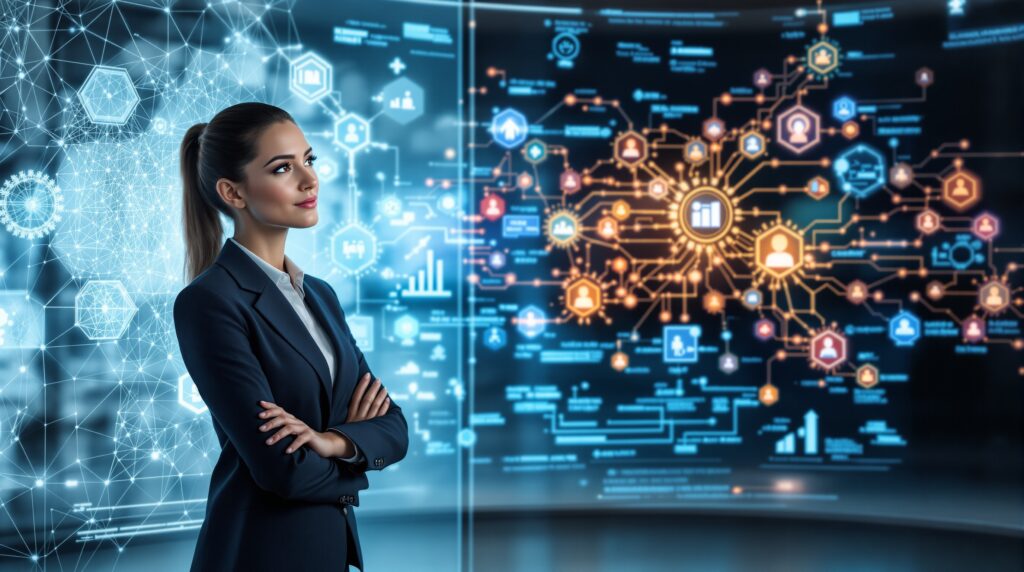 Professional applying critical thinking skills to evaluate multiple solution pathways instead of limiting binary options