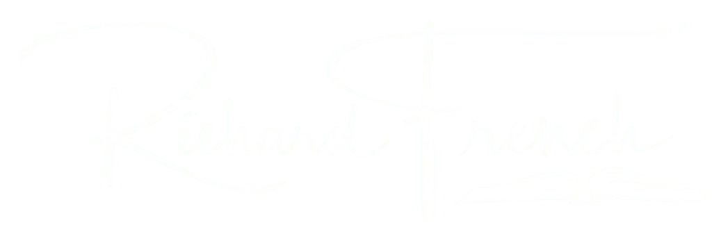 Richard French Logo - white on Transparent background
