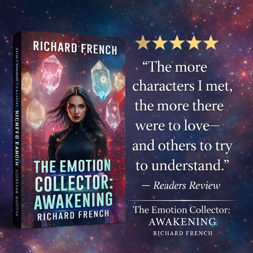 Five-star reader review of The Emotion Collector: Awakening praising its compelling characters and surprising twists